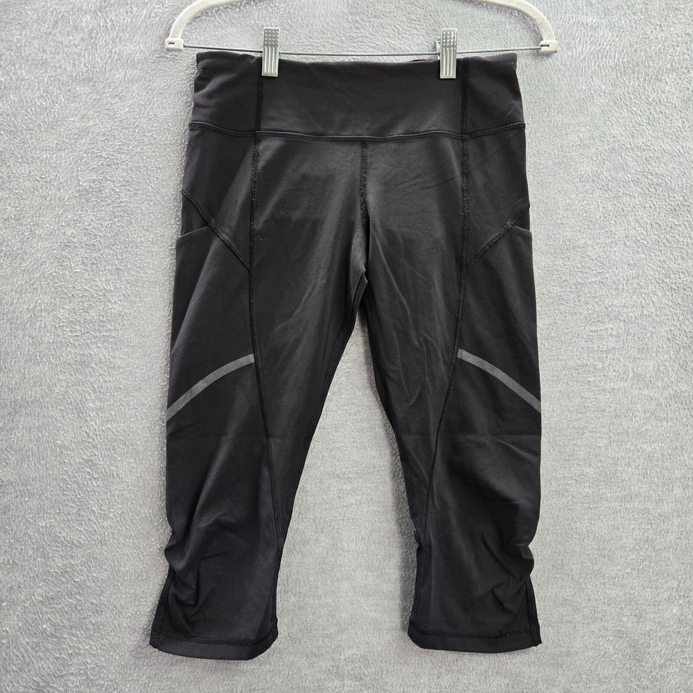 Lululemon Women Activewear Pants 6 Black Yoga Legging Hop To It Crop